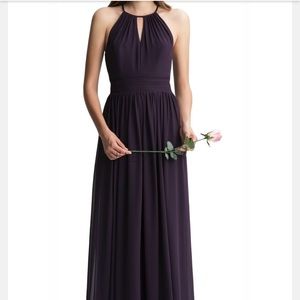 Bill Levkoff #LEVKOFF dark grey keyhole gown